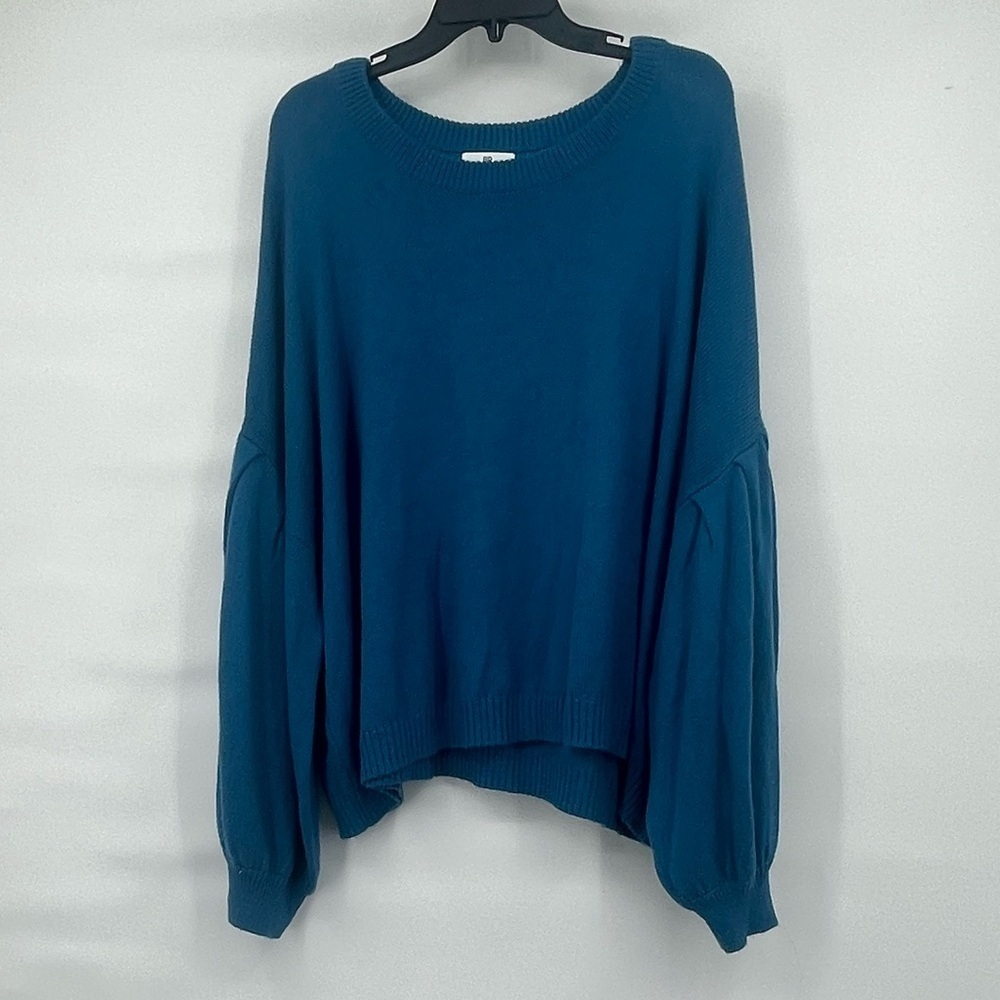 Brass plum BP nwt teal chunky balloon sleeve sweater